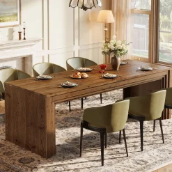 Solid Wood Dining Table for 6-10, 78.7