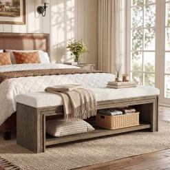 Solid Wood End of Bed Bench, 55.12