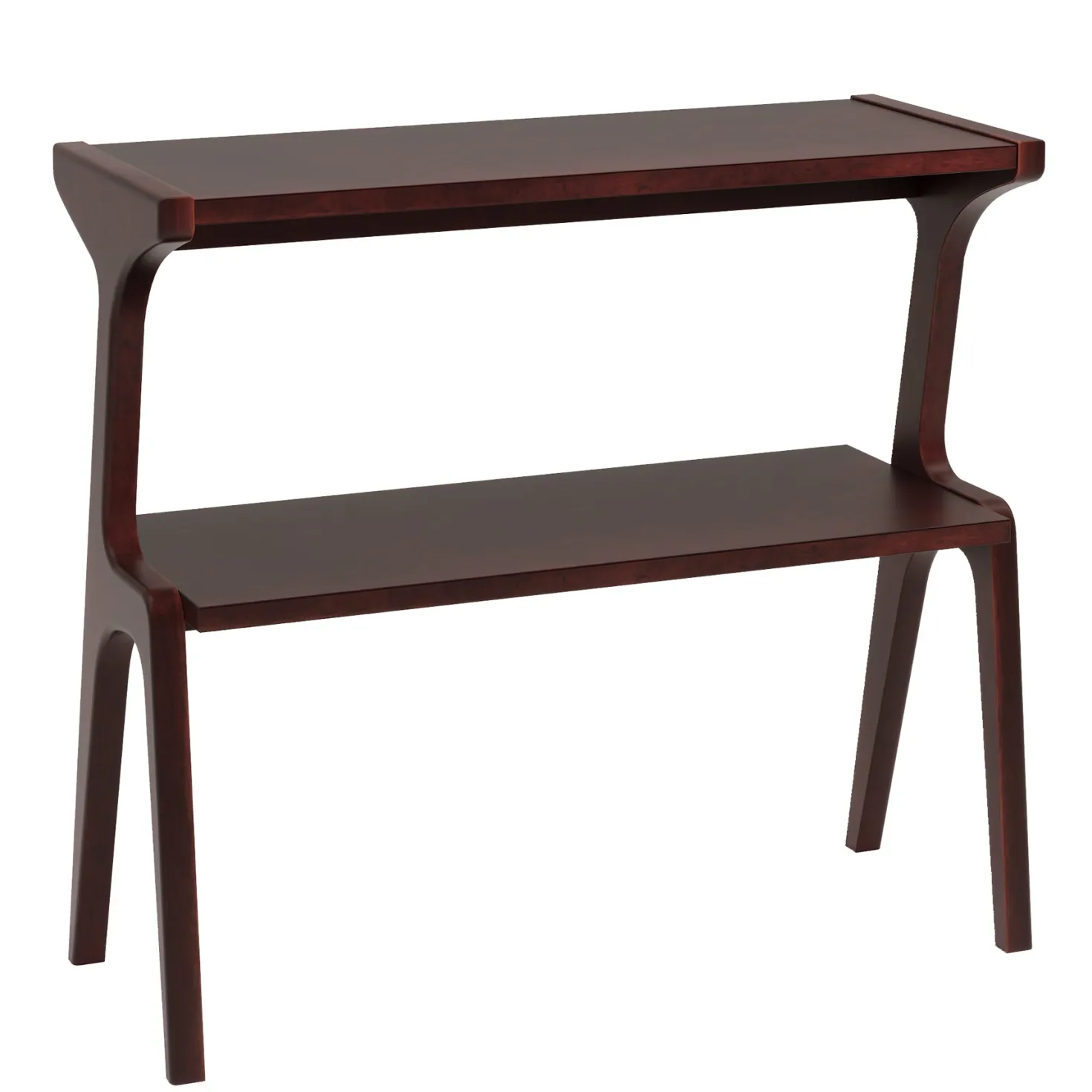 Solid Wood End Table, 2-Tier Sofa Side Table with Storage Shelf