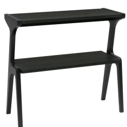 Solid Wood End Table, 2-Tier Sofa Side Table with Storage Shelf