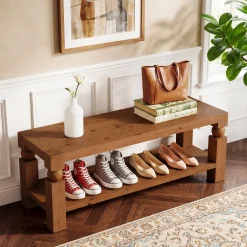 Solid Wood Entryway Bench, 47