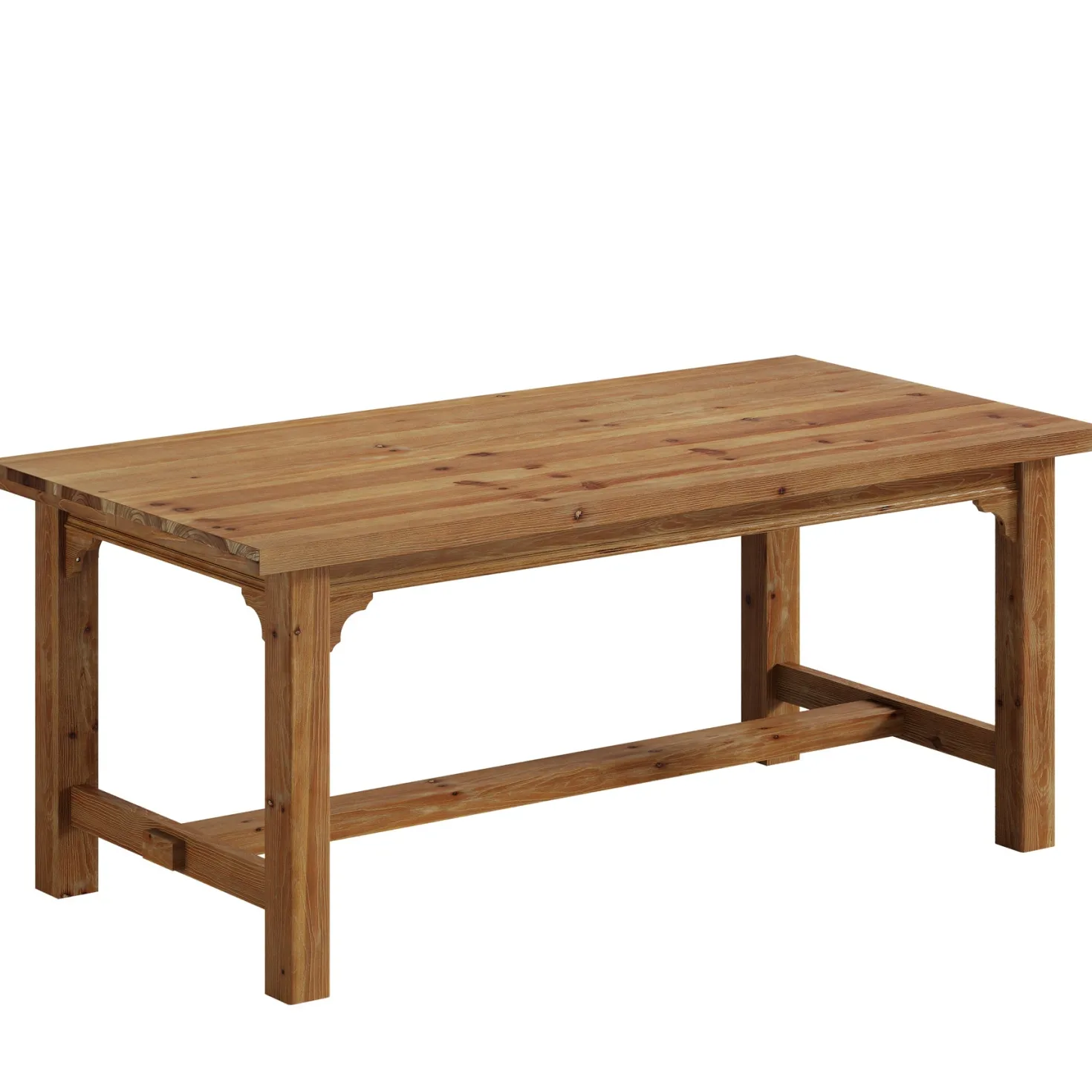 Solid Wood Executive Desk, 63" Computer Desk with Foot Bar for Home Office