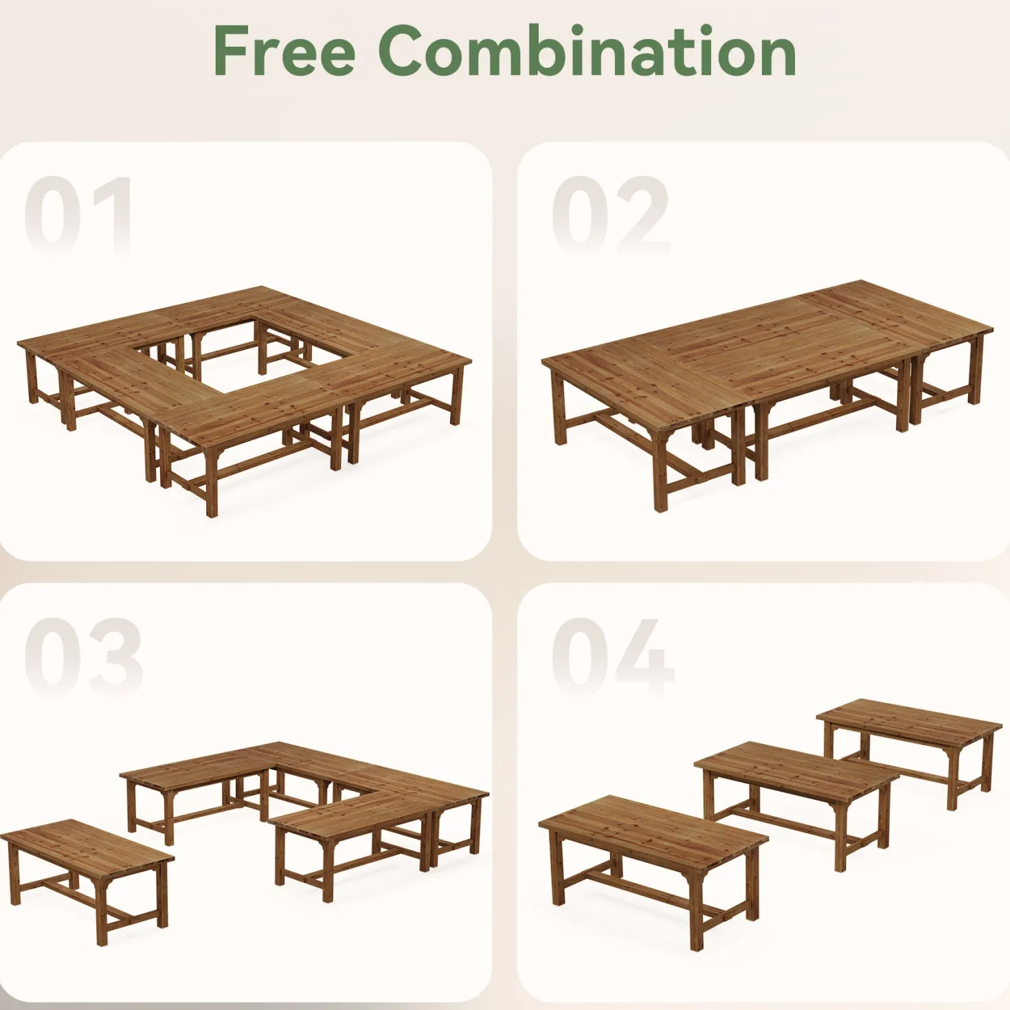 Solid Wood Executive Desk, 63" Computer Desk with Foot Bar for Home Office