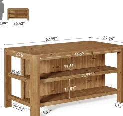 Solid Wood Kitchen Island, 63