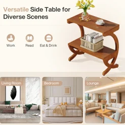 Solid Wood Nightstand, 23.62