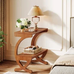 Solid Wood Nightstand, 23.62