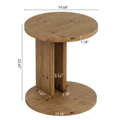 Solid Wood Nightstand, 19.68