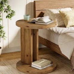 Solid Wood Nightstand, 19.68