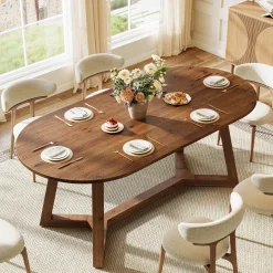 Solid Wood Oval Dining Table, 63