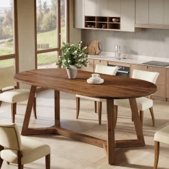 Solid Wood Oval Dining Table, 63