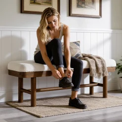Solid Wood Shoe Bench, 55