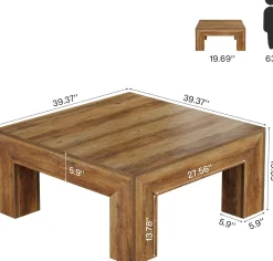 Square Coffee Table, 39.37