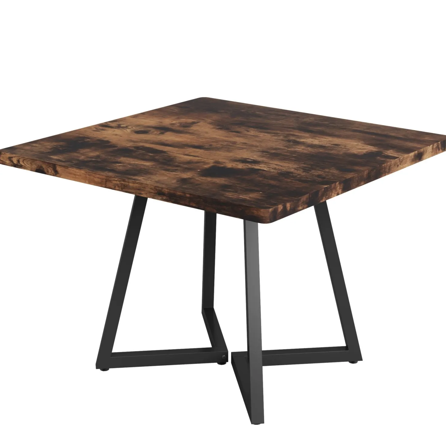 Square Dining Table, 31.5" Small Kitchen Dinner Table with Metal Base for 2-4