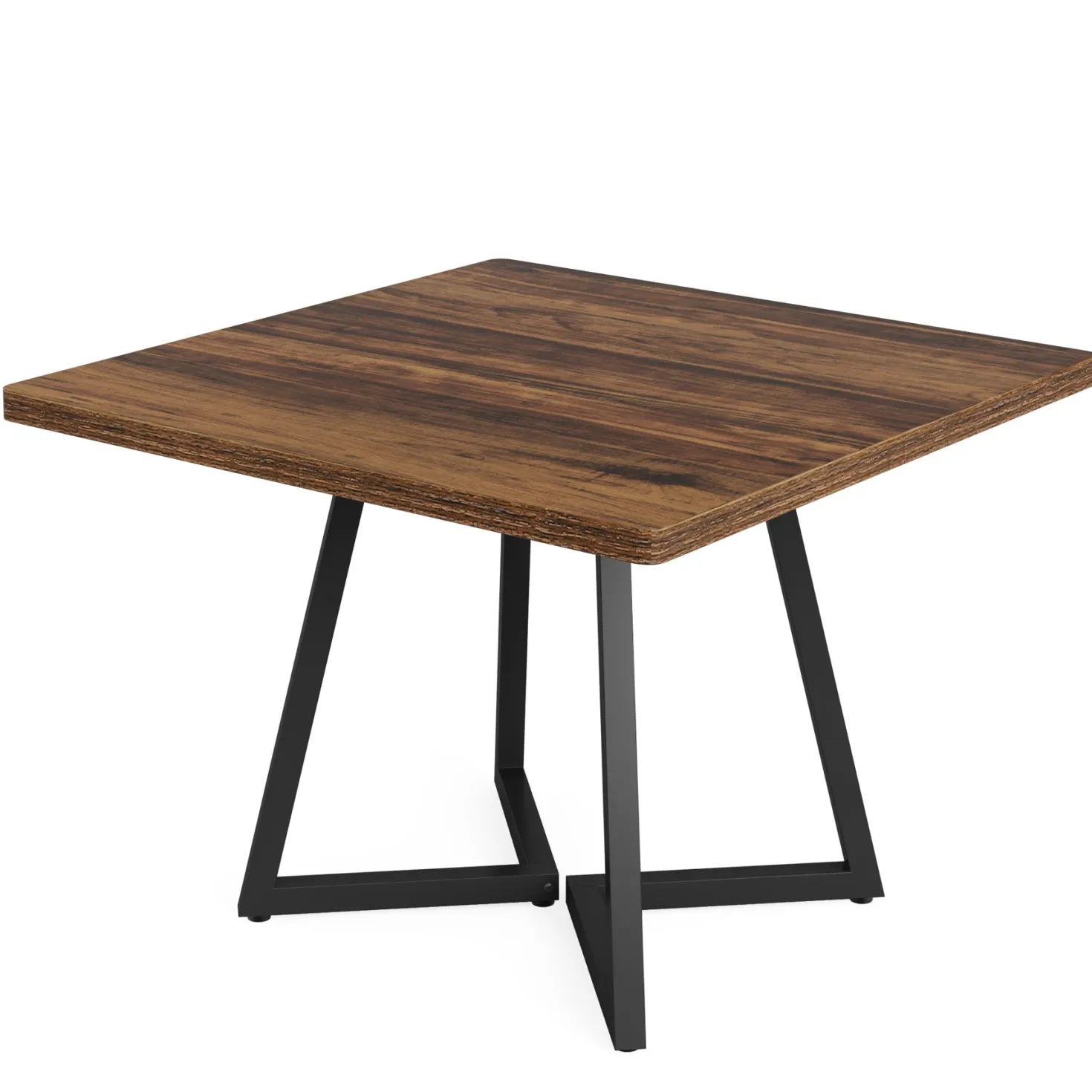 Square Dining Table, 31.5" Small Kitchen Dinner Table with Metal Base for 2-4