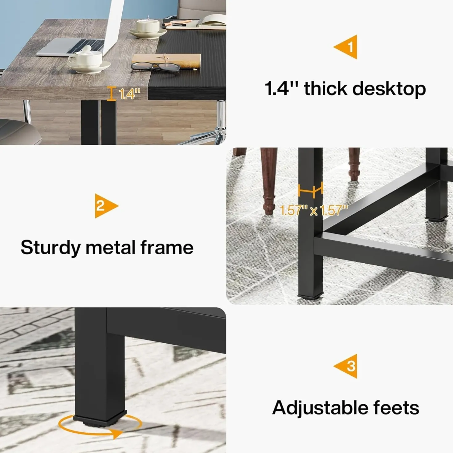 Square Dining Table, Farmhouse 39"x 39"x 29" Kitchen Table for 4