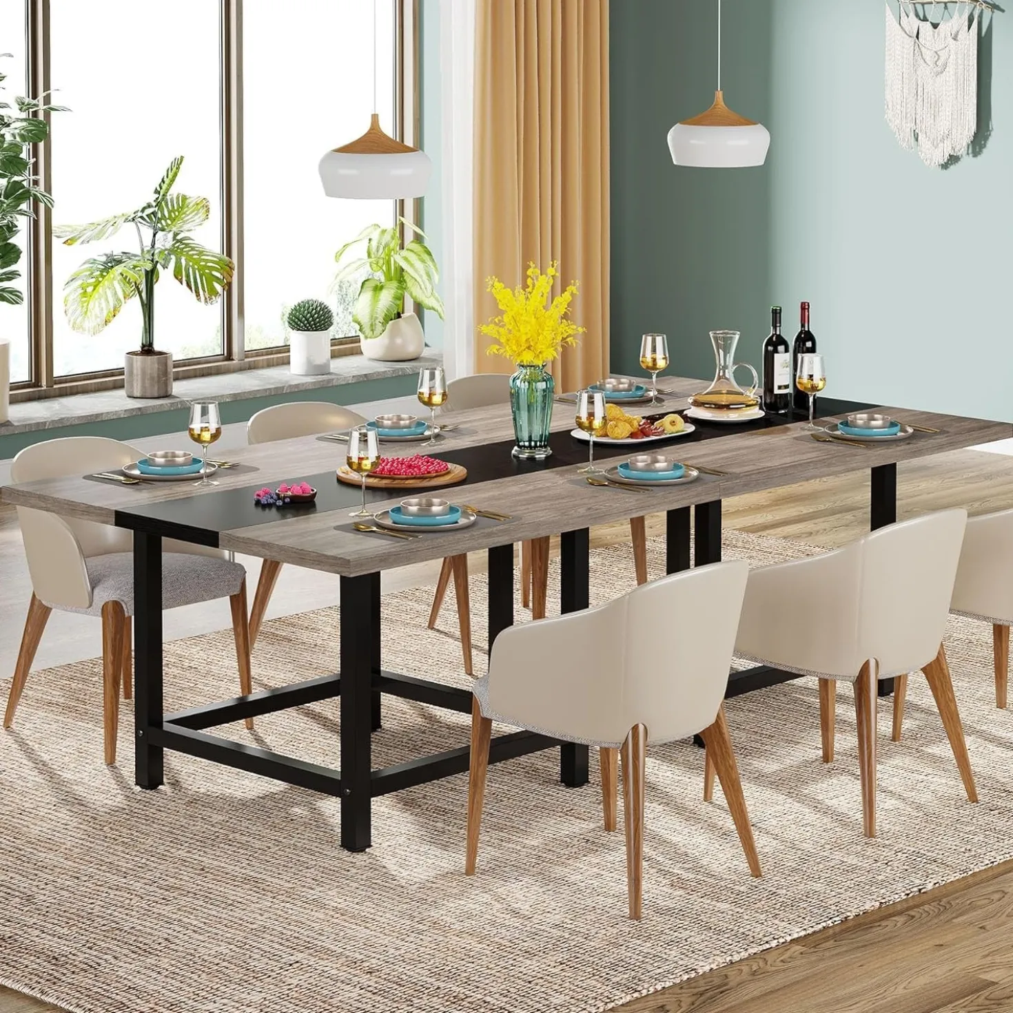 Square Dining Table, Farmhouse 39"x 39"x 29" Kitchen Table for 4