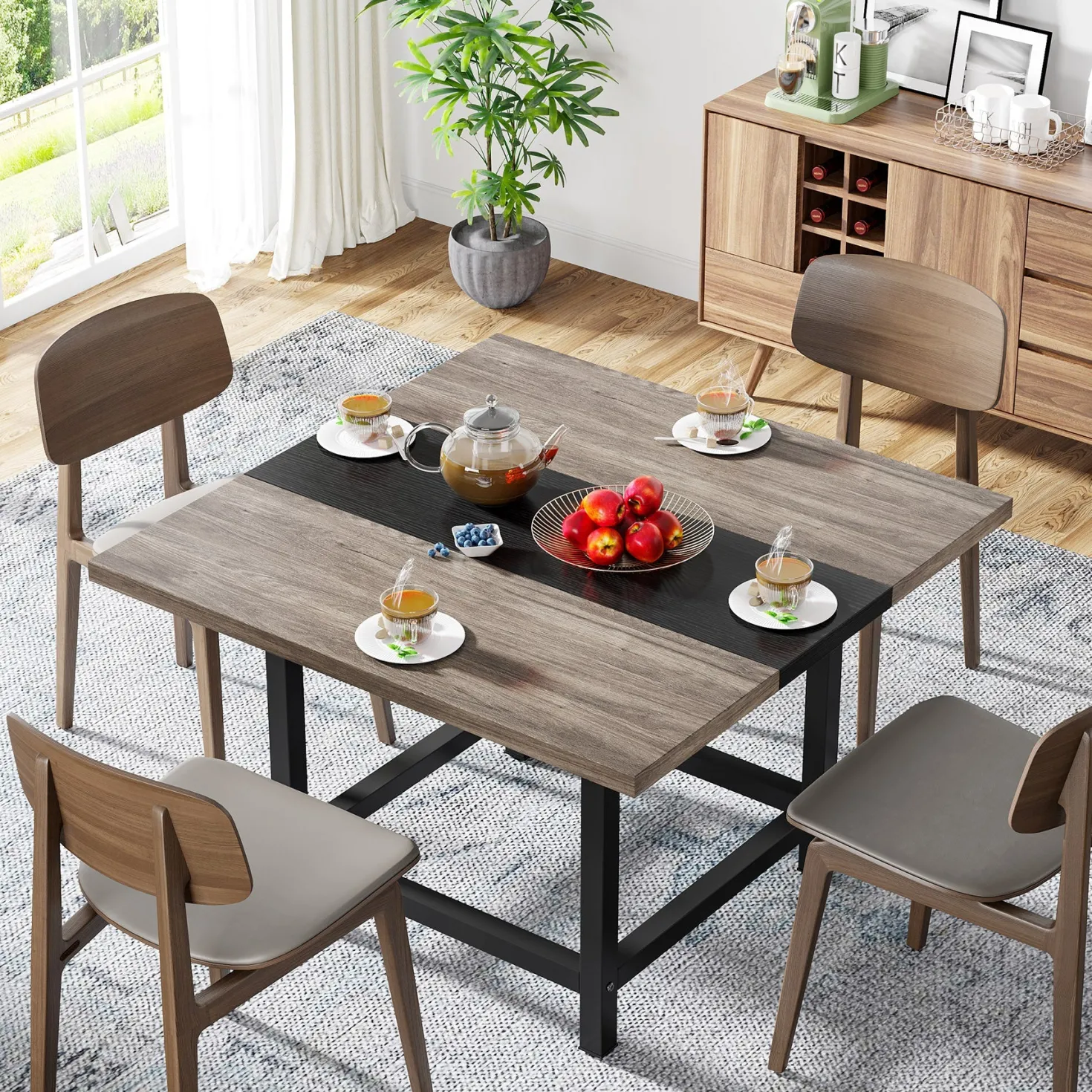 Square Dining Table, Farmhouse 39"x 39"x 29" Kitchen Table for 4
