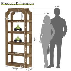 5-Tier Bookshelf, 70.9