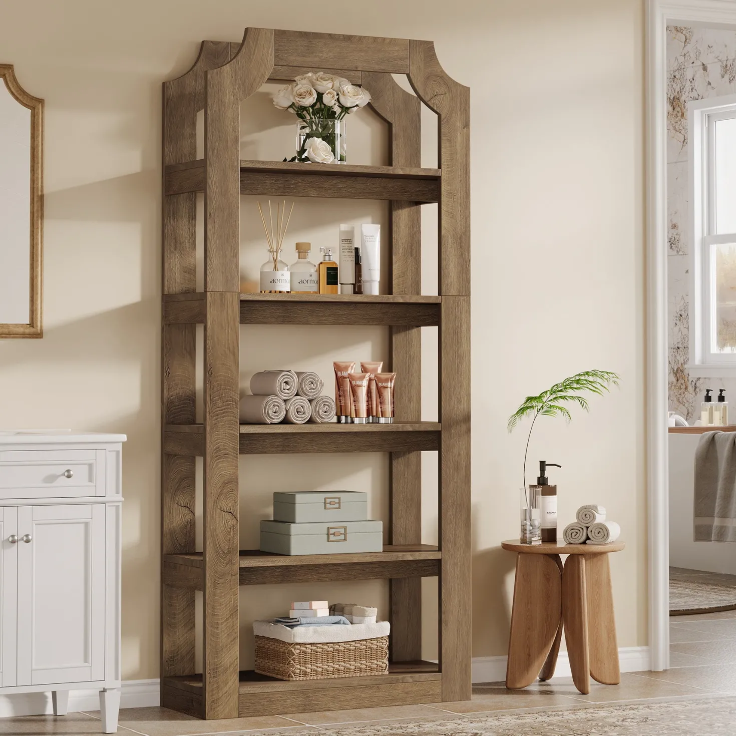 5-Tier Bookshelf, 70.9" Freestanding Bookcase with Open Storage Shelves