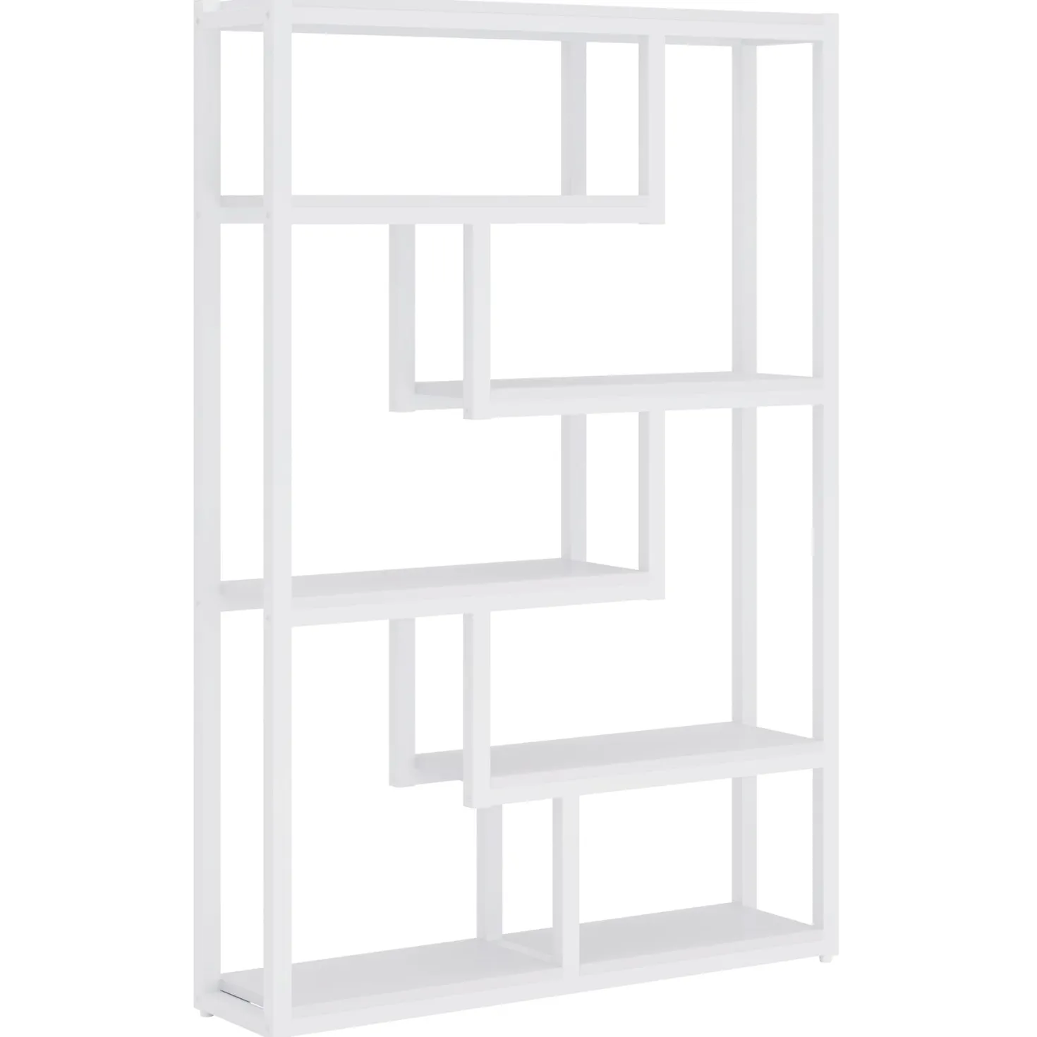 5-Tier Bookshelf, 69" Industrial Etagere Bookcase with Staggered Shelves