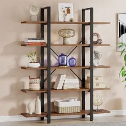 5-Tier Bookshelf, Open Etagere Bookcase Storage Display Rack