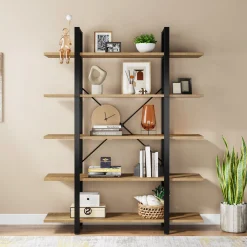 5-Tier Bookshelf, Open Etagere Bookcase Storage Display Rack