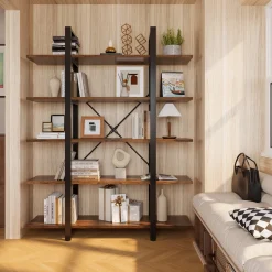 5-Tier Bookshelf, Open Etagere Bookcase Storage Display Rack