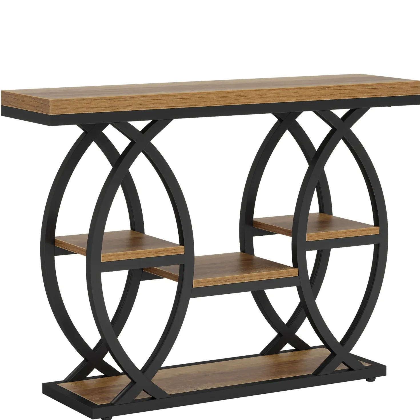 4-Tier Console Table, 39" Sofa Entryway Table with Storage Shelves