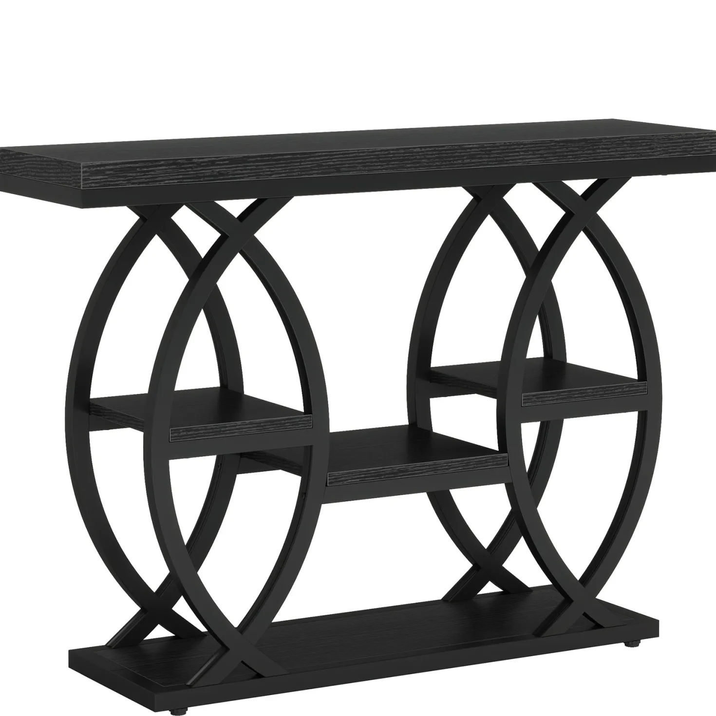 4-Tier Console Table, 39" Sofa Entryway Table with Storage Shelves