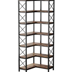 7-Tier Corner Bookshelf Corner Bookcase Storage Display Rack