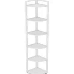 6-Tier Corner Shelf, 70.9 Inch Tall Corner Bookshelf Small Bookcase Rustic Corner Shelving Unit Storage Rack