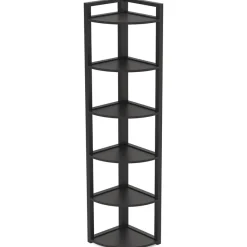 6-Tier Corner Shelf, 70.9 Inch Tall Corner Bookshelf Small Bookcase Rustic Corner Shelving Unit Storage Rack