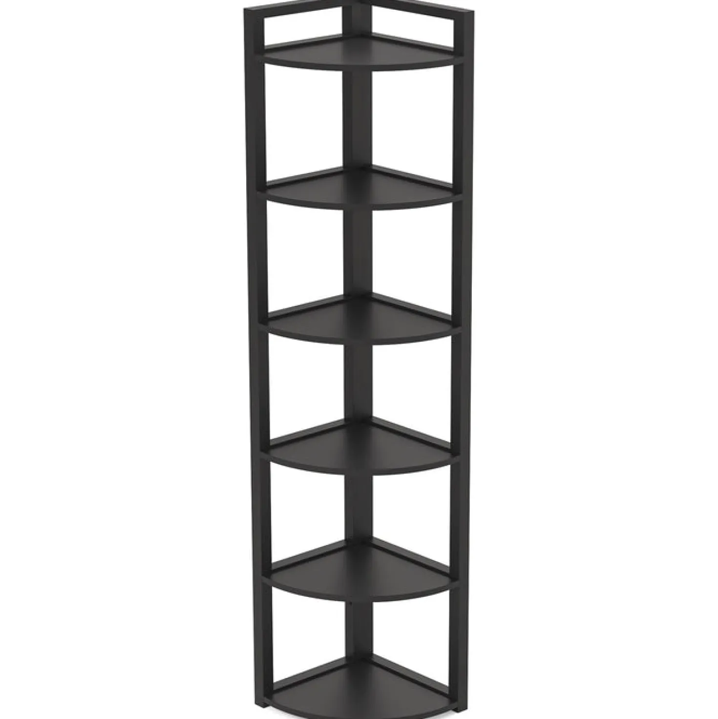 6-Tier Corner Shelf, 70.9 Inch Tall Corner Bookshelf Small Bookcase Rustic Corner Shelving Unit Storage Rack