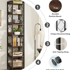 7-Tier Corner Shelf, 78.7