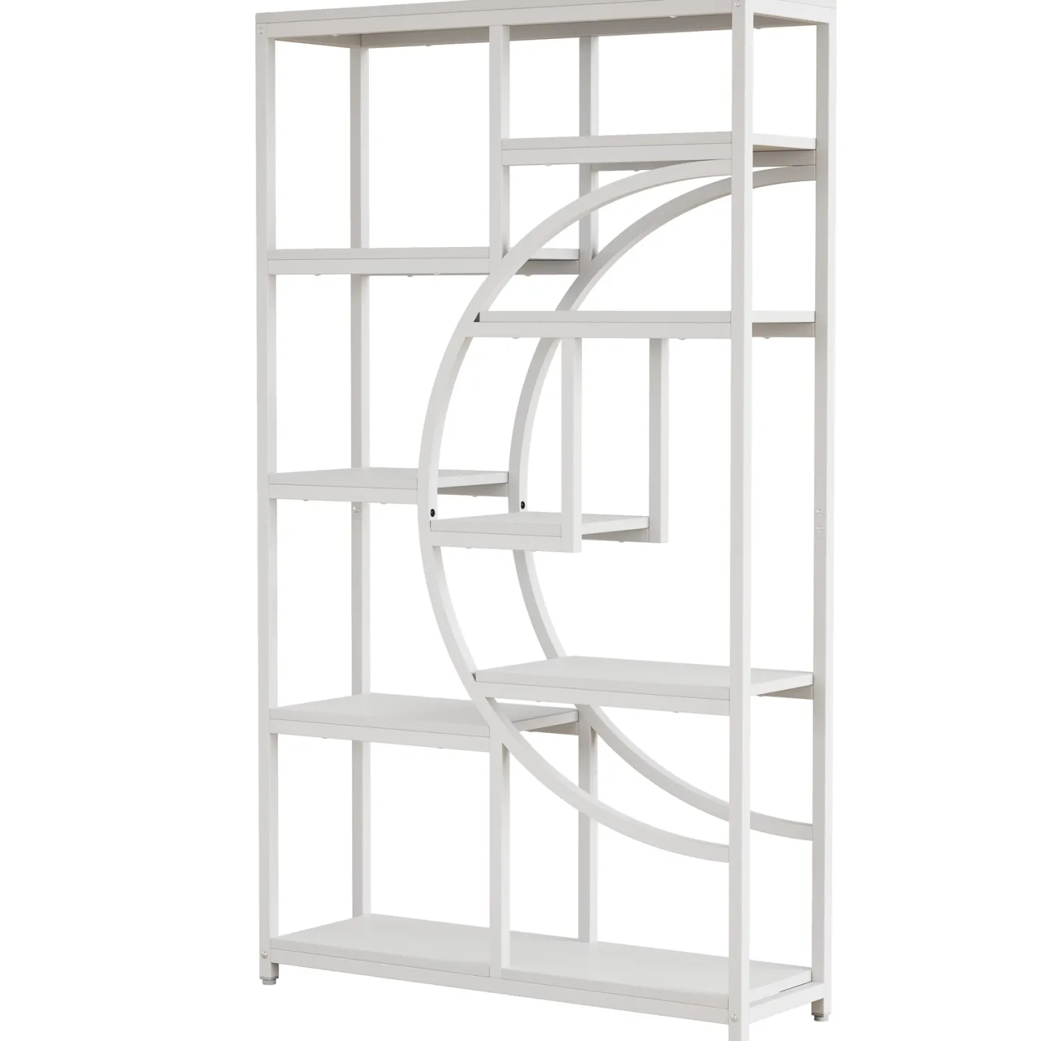 5-Tier Etagere Bookshelf, 68.9" Bookcase with 9 Open Shelves