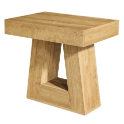 2-Tier Nightstand, Narrow Bedside Table with Trapezoid Base for Bedroom