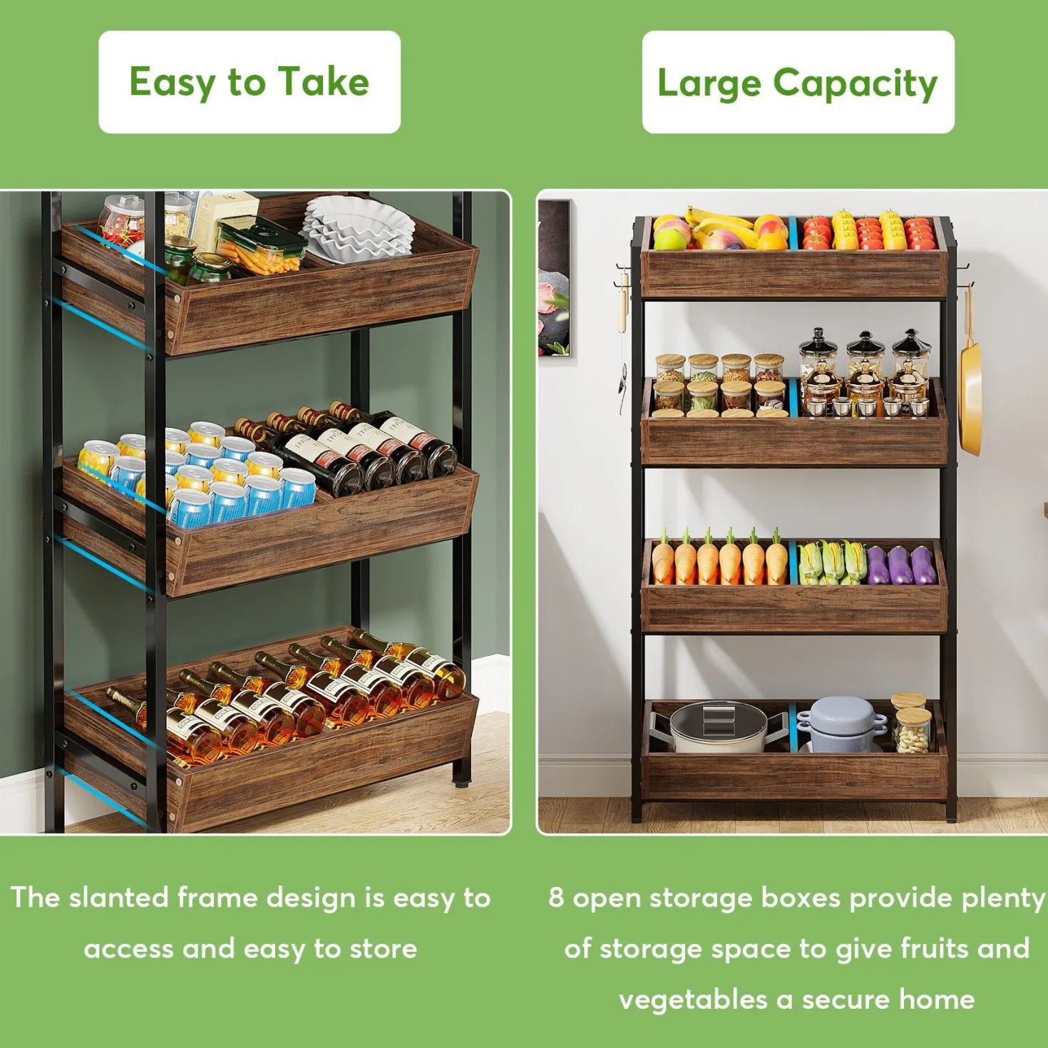 4-Tier Retail Display Rack, Wooden Snack Candy Rack Storage Shelf Organizer