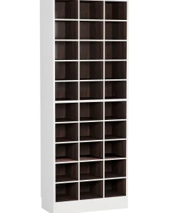 10-Tier Shoe Cabinet, Wooden Shoe Storage Rack with 30 Cubbies