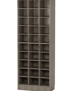 10-Tier Shoe Cabinet, Wooden Shoe Storage Rack with 30 Cubbies