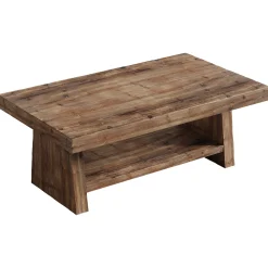 2-Tier Solid Wood Coffee Table, 47