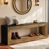 Tribesigns 63" Entryway Bench with Shoe Storage, Farmhouse Bench for Hallway
