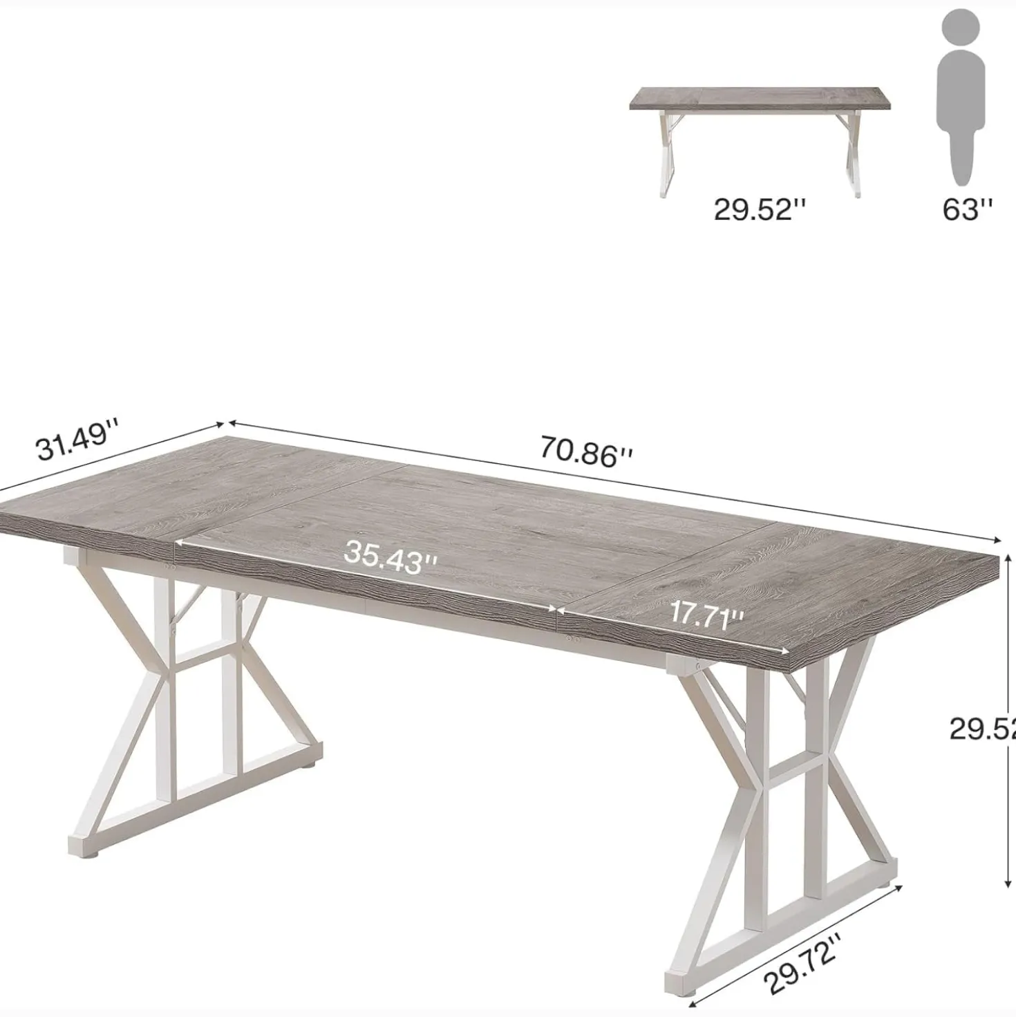 Tribesigns 70.86" Executive Desk, Industrial Style Computer Desk for Home Office