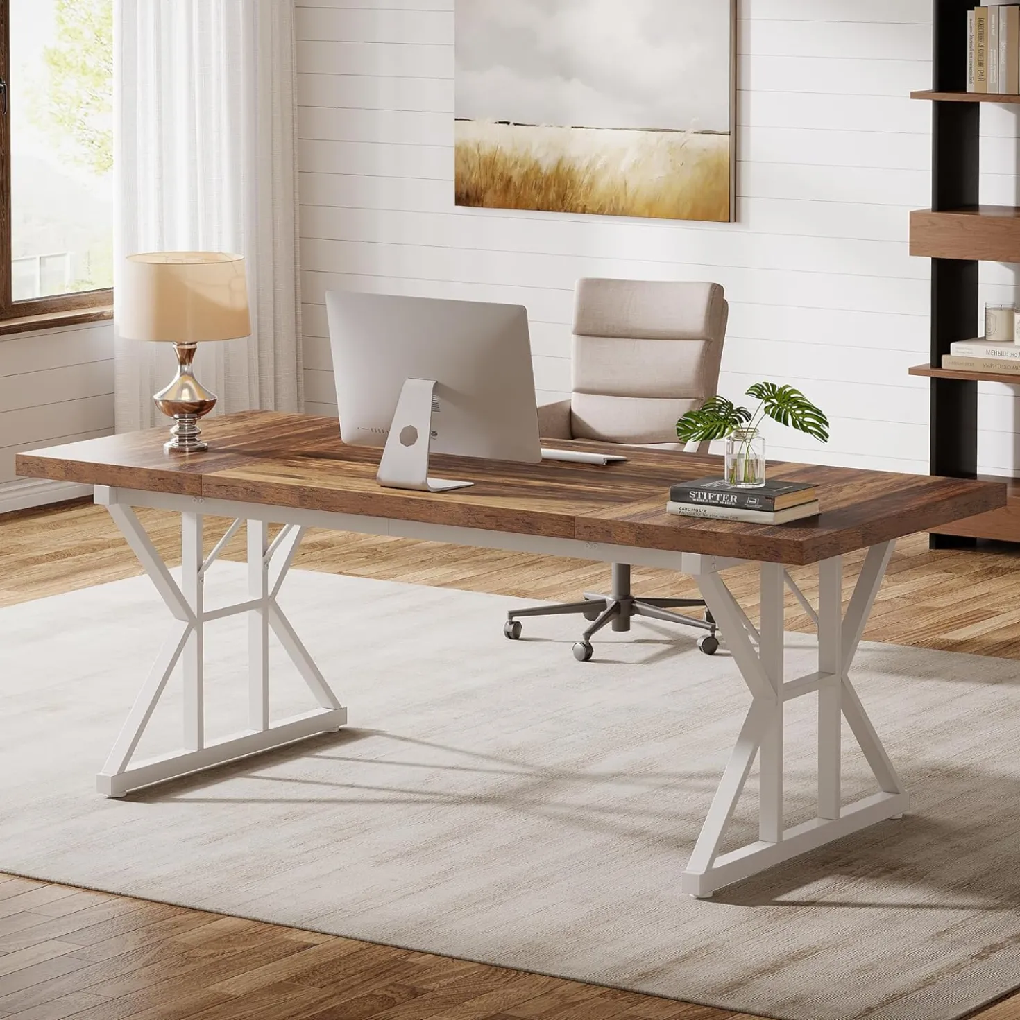 Tribesigns 70.86" Executive Desk, Industrial Style Computer Desk for Home Office