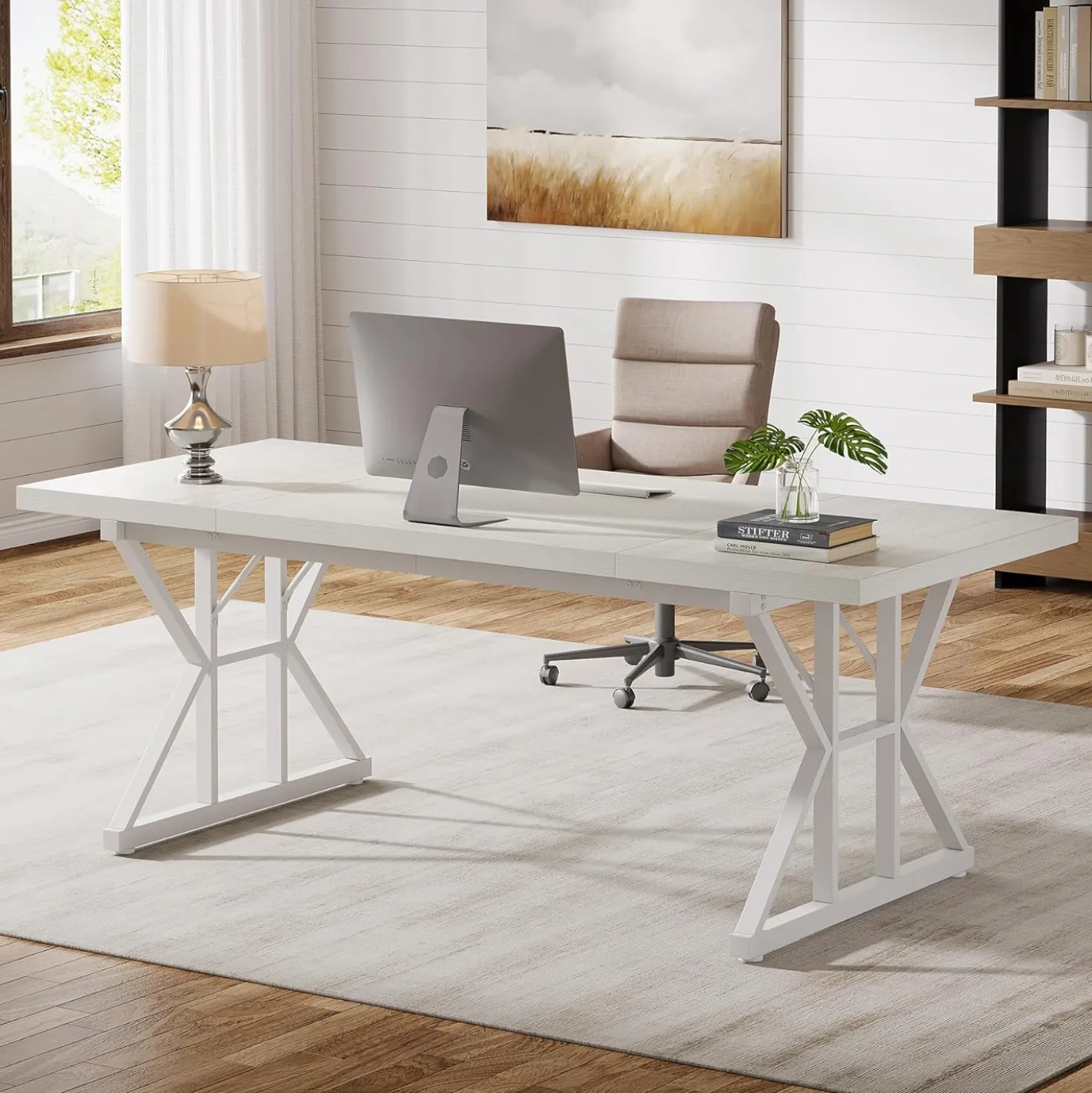 Tribesigns 70.86" Executive Desk, Industrial Style Computer Desk for Home Office