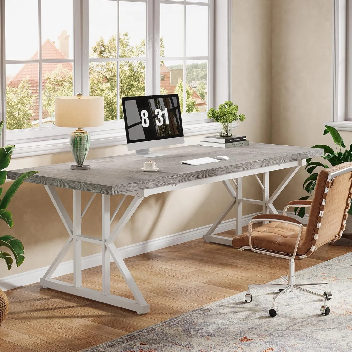 Tribesigns 70.86" Executive Desk, Industrial Style Computer Desk for Home Office