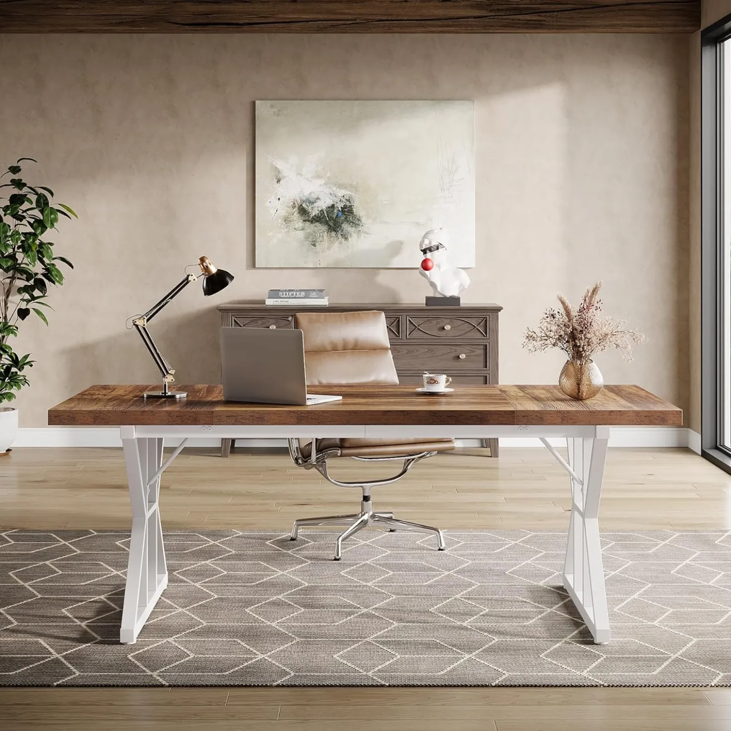 Tribesigns 70.86" Executive Desk, Industrial Style Computer Desk for Home Office
