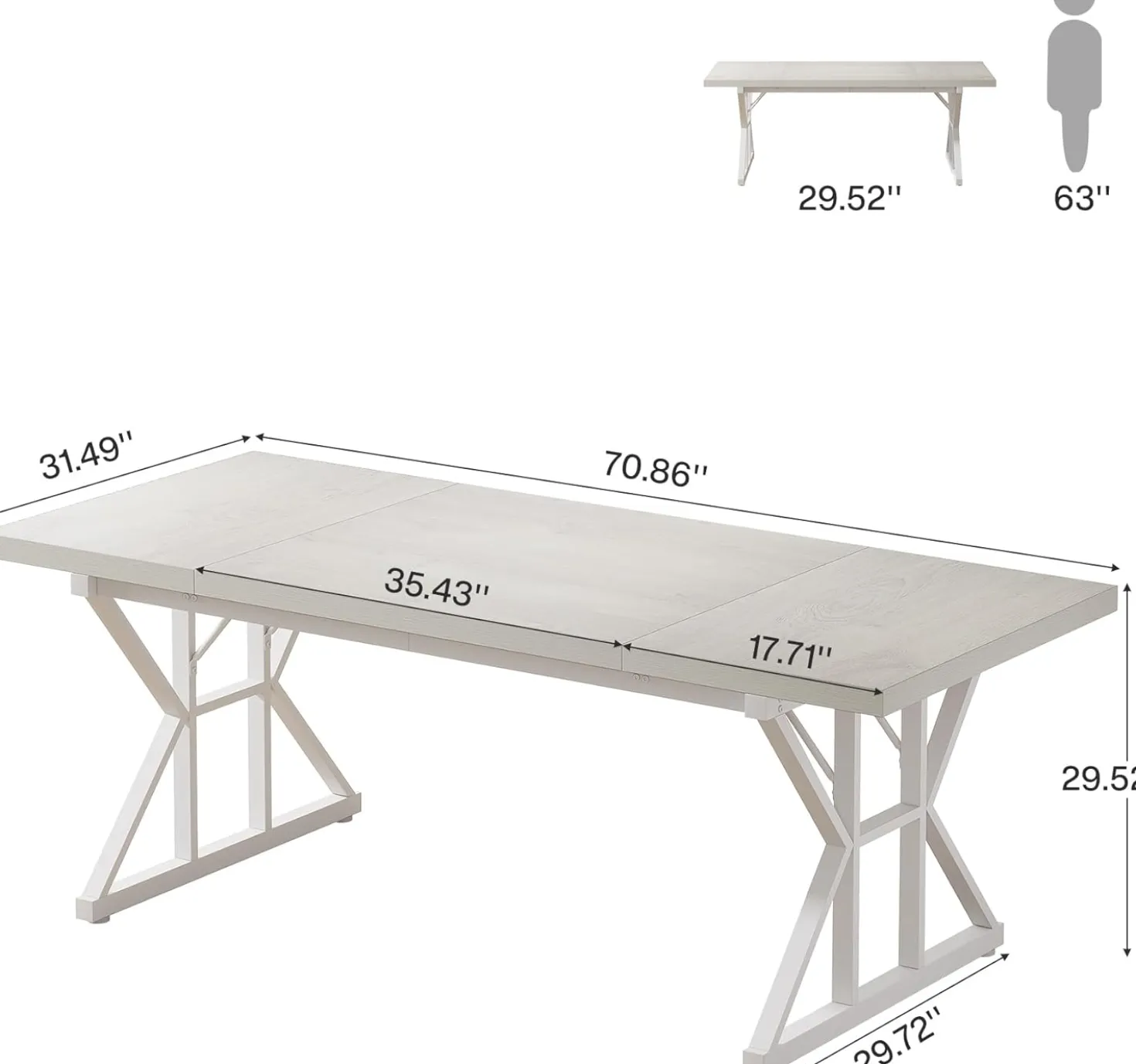 Tribesigns 70.86" Executive Desk, Industrial Style Computer Desk for Home Office