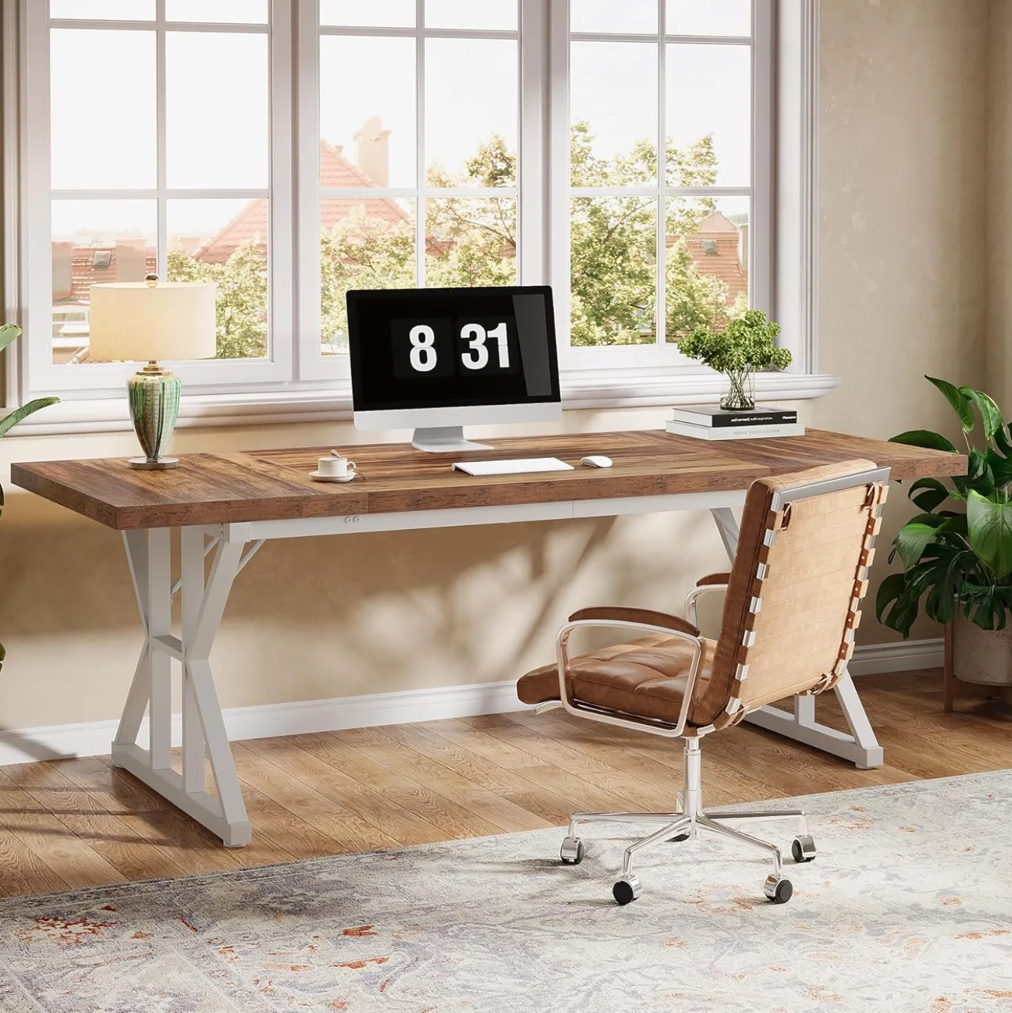 Tribesigns 70.86" Executive Desk, Industrial Style Computer Desk for Home Office