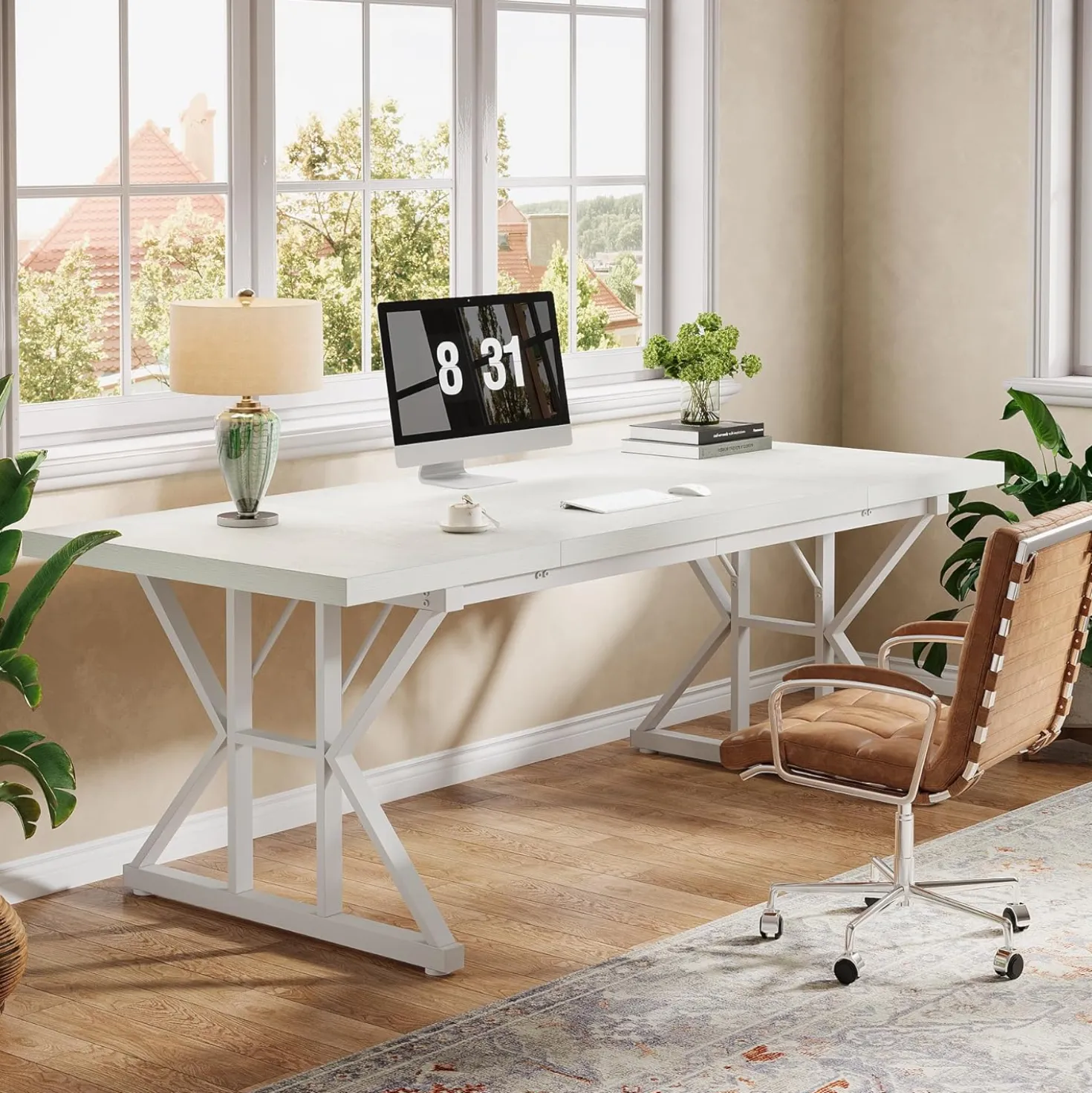 Tribesigns 70.86" Executive Desk, Industrial Style Computer Desk for Home Office