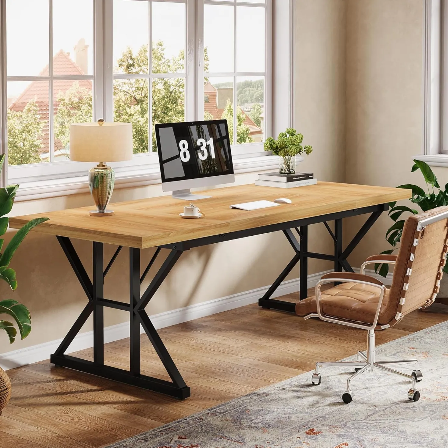 Tribesigns 70.86" Executive Desk, Industrial Style Computer Desk for Home Office